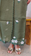 Moss green net kota suit