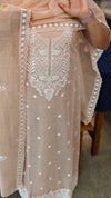 Nude peach mal chanderi suit