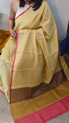 Light yellow silky kota saree
