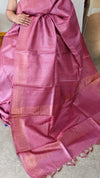 LKA - Blush pink tussar silk saree