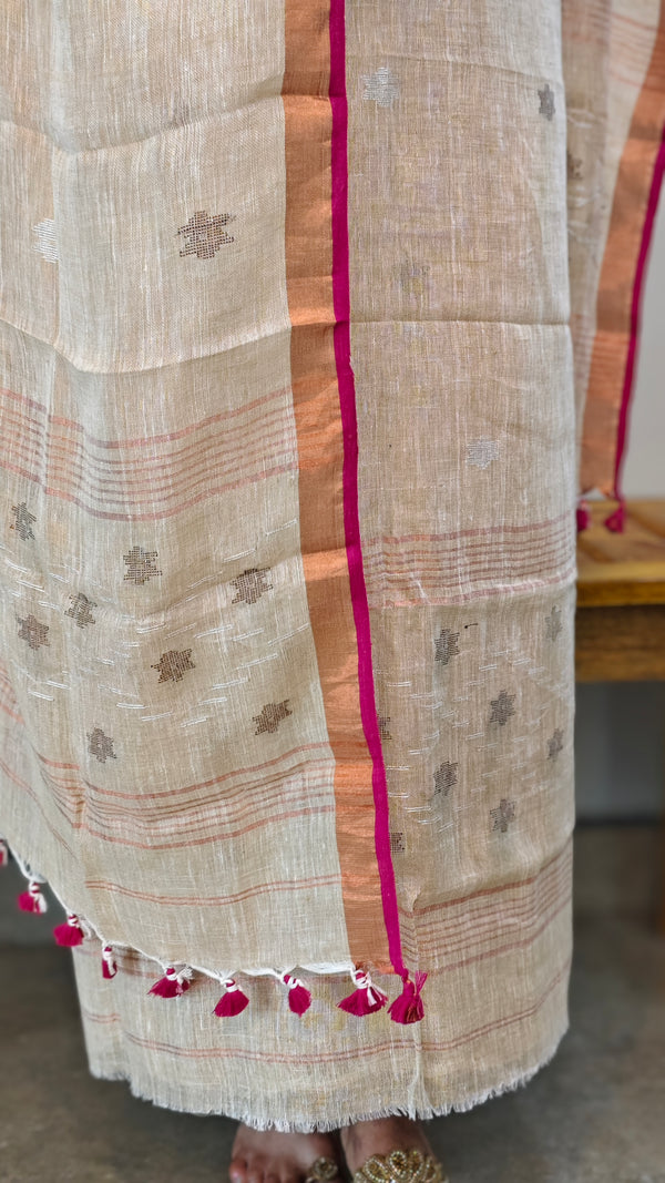34LS - Beige 2 piece linen suit