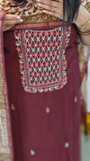 2XCH - Maroon Chanderi suit