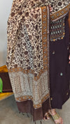 2XCH - Brown chanderi suit
