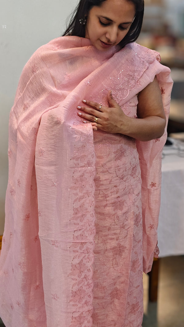 10FP - Pink crushed organza suit