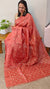 ZCTS - Rust peach tussar silk saree
