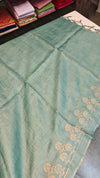 ZCTS - Teal shade tussar silk saree