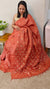 ZCTS - Rust orange tussar silk saree