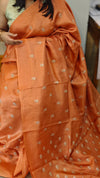 ZCTS - Orange tussar silk saree