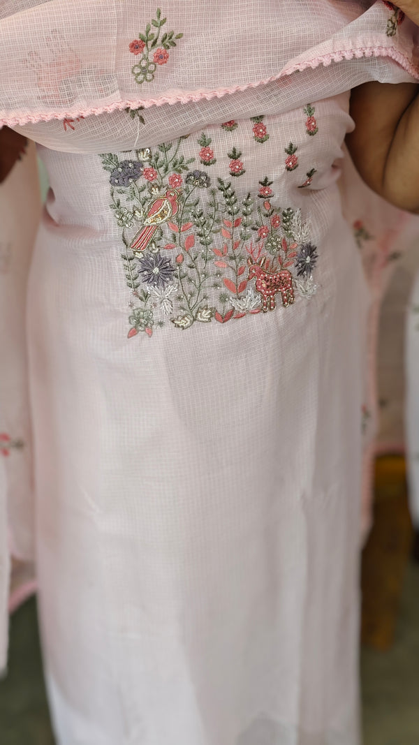 11NC - Pink net kota suit