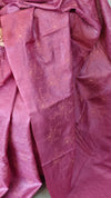 1VMS - Deep Mauve embroidered tussar silk saree