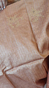 1VMS - Golden brown embroidered tussar silk saree