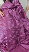 1VMS - Plum shade embroidered tussar silk saree
