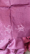 1VMS - Plum shade embroidered tussar silk saree