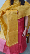 23LK - Dual shade tussar silk suit - Mustard and Pink