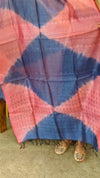 23LK - Dual shade tussar silk suit - Navy blue and pink