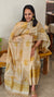 Mustard and golden brown tussar silk suit