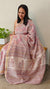 Lilac printed maheshwari silk saree