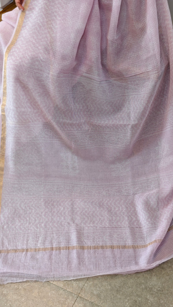 Lilac kota doria saree