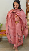 Blush pink party wear suit
