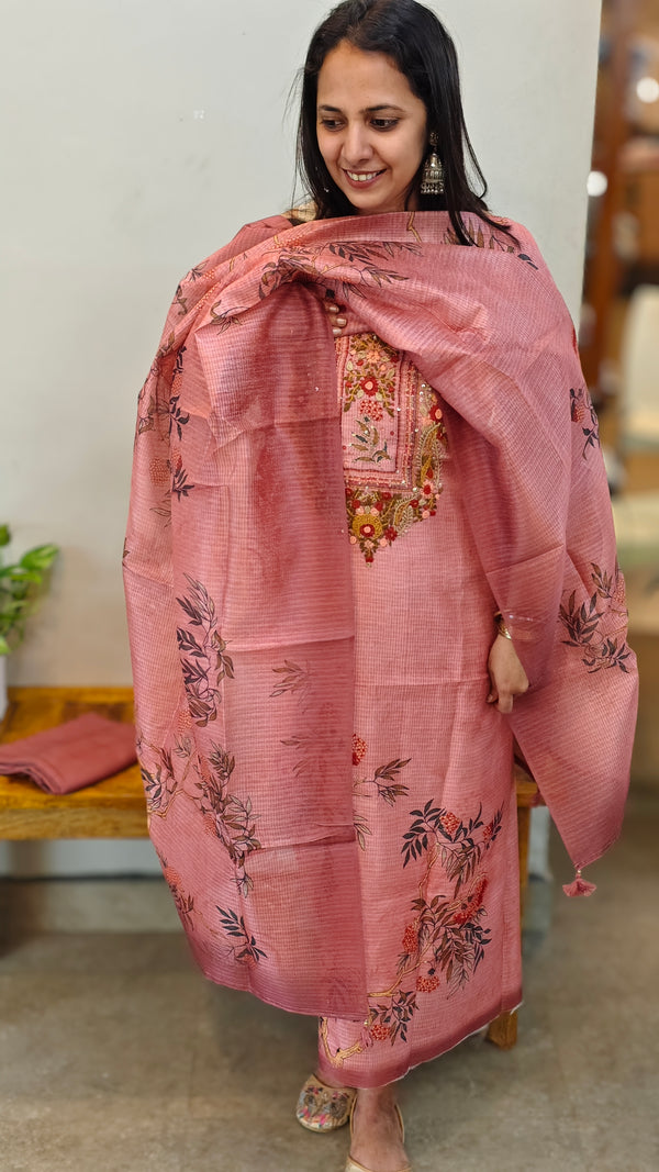 Blush pink party wear suit
