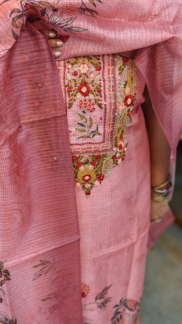 Blush pink party wear suit