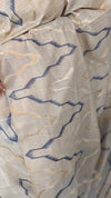 Beige and blue jamdani saree