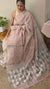 Nude pink chanderi linen saree