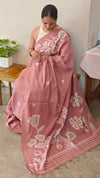 Mauve chanderi jamdani saree