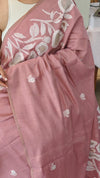 Mauve chanderi jamdani saree
