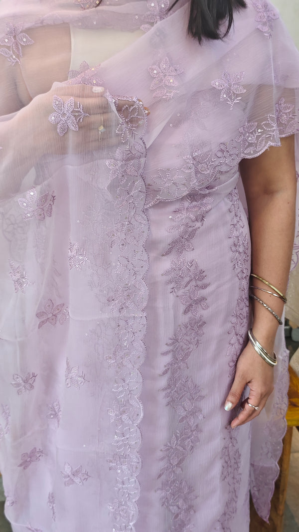 20FP - Lavender crushed organza suit