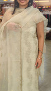 20FP - Sage green crushed organza suit