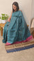25RP - Dark Cyan blue checked tussar silk saree