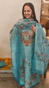 Aqua blue party wear suit
