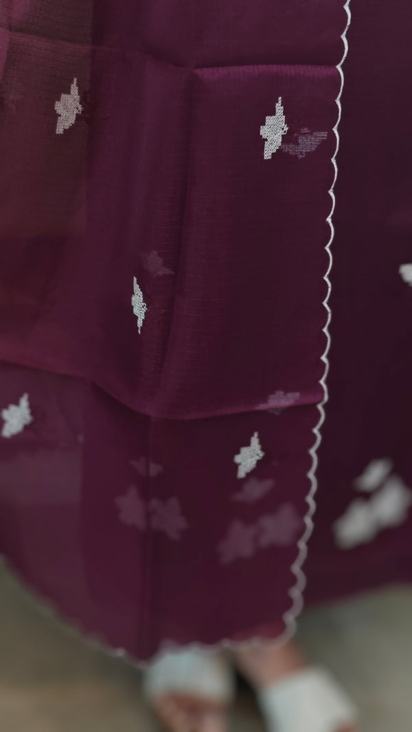 Dark wine net kota suit
