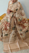 Floral printed gheecha silk saree