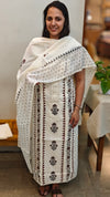 Off white block printed hakoba suit