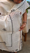Off white block printed hakoba suit