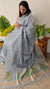 EXJ - Bluish grey jamdani saree