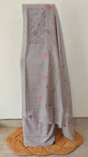 Ash semi crepe embroidered suit