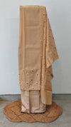 Beige embroidered net kota suit