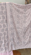 Lilac slub cotton embroidered suit