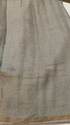 Brick red tussar silk saree with multi colour pallu
