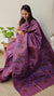 72PT - Purple hand painted tussar silk saree