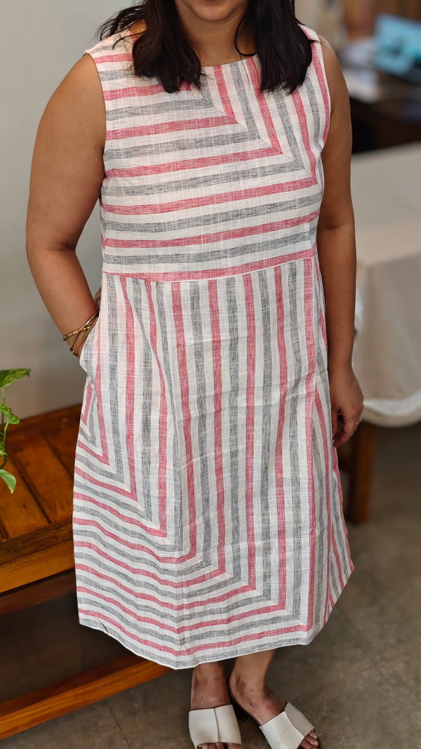 Cotton geometric printed A Line Top