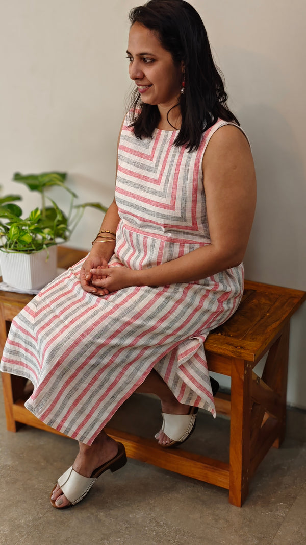 Cotton geometric printed A Line Top