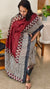 Desi tussar block printed suit - Maroon