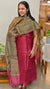 4215 - Ombre tussar silk suit - Pink and olive green