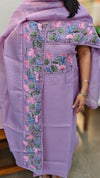 Lavender embroidered net kota suit