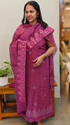 Mulberry pink organza suit