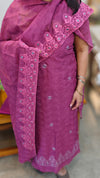 Mulberry pink organza suit